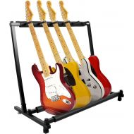 Kuyal 5 Holder Guitar Stand,Multi-Guitar Display Rack Folding Stand Band Stage Bass Acoustic Guitar, Black