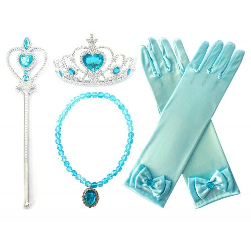  Kuzhi Princess Cinderella Elsa Dress up Party 4-Piece accessories Gift Set