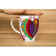 KvitkaMargarita Heart mug I love you gifts Heart coffee mug Sweetheart mug Heart gifts Love mug Girlfriend mug Love heart mug Wife mug Coffee mugs for her