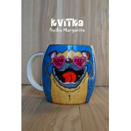 /KvitkaMargarita Pug mug Dog mug Dog lover gift Gifts for dog lovers Dog painting Pug dog Funny dog mug Dog coffee mug Dog lover mug Dog cup Cute mugs