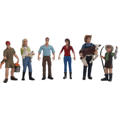  Kvohzbl 6?Pcs?Farmer?Model? Farm Character Model Set, Simulation Farmer Miniature Cake Topper Decoration Role Play Figure Educational ?Home?Decor?Action?Ornaments