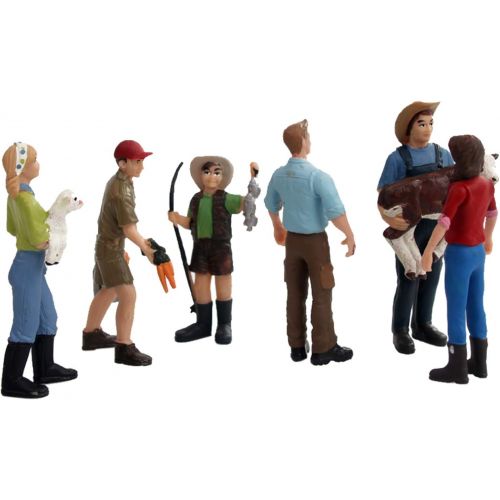  Kvohzbl 6?Pcs?Farmer?Model? Farm Character Model Set, Simulation Farmer Miniature Cake Topper Decoration Role Play Figure Educational ?Home?Decor?Action?Ornaments