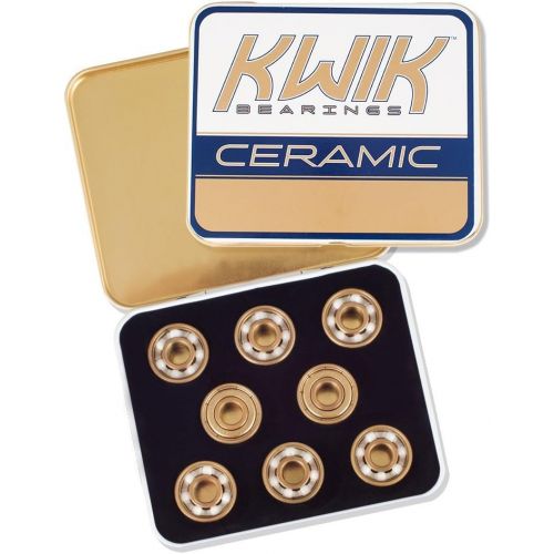  [아마존베스트]KwiK Bearings - Ceramic Bearings - Set of 16 Heat Resistant Ceramic Roller Skate Bearings - 8mm