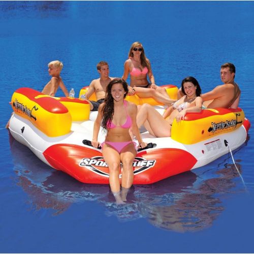  Kwik Tek Sportsstuff Neptune Island 6 Person Inflatable River Float & Lounge Raft 54-2030