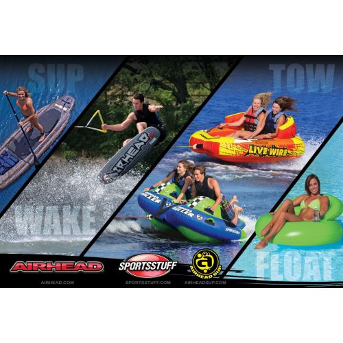  Kwik Tek Sportsstuff Neptune Island 6 Person Inflatable River Float & Lounge Raft 54-2030