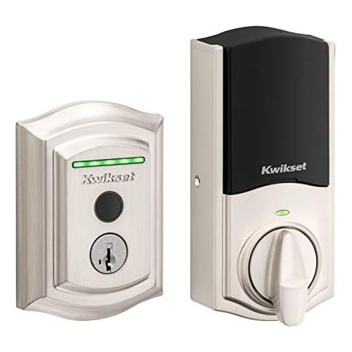  [아마존베스트]Kwikset Halo Touch Traditional Arched Wi-Fi Fingerprint Smart Lock No Hub Required featuring SmartKey Security in Satin Nickel (99590-001)