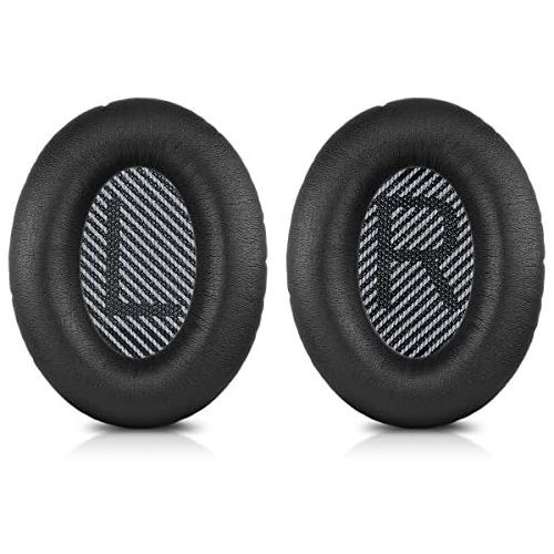  [아마존베스트]kwmobile 2 x Ear Pads Compatible with Bose Quietcomfort Headphones - Faux Leather Replacement Ear Pads for Overear Headphones