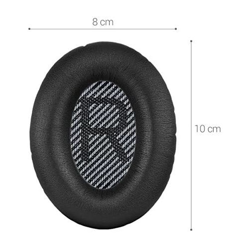  [아마존베스트]kwmobile 2 x Ear Pads Compatible with Bose Quietcomfort Headphones - Faux Leather Replacement Ear Pads for Overear Headphones