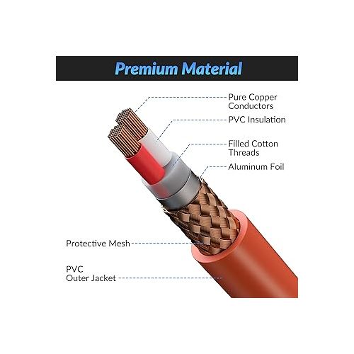  XLR to XLR Cable 150 Feet, Premium XLR Microphone Cable, Heavy Duty 22AWG OFC XLR Male to Female Cord, 3-Pin Shielded Mic Speaker Cable, Zinc Alloy Connectors, Metal Spring SR, Orange