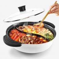 [아마존베스트]Kxuhivc Hot pot with divider for induction cooker, double-sided soup cookware, Chinese shabby shabby shabby pot with two flavours for family celebrations at home.