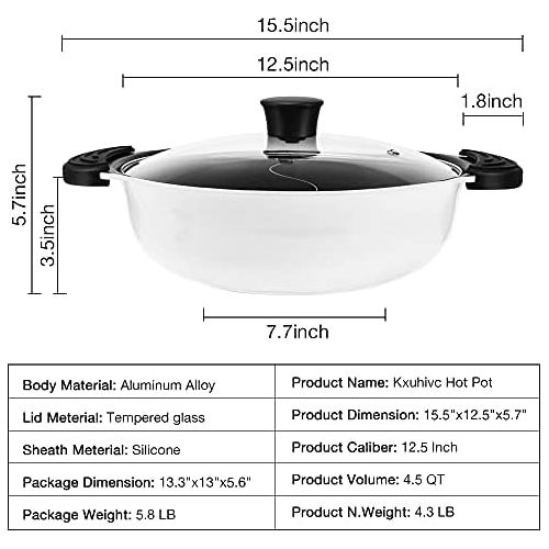  [아마존베스트]Kxuhivc Hot pot with divider for induction cooker, double-sided soup cookware, Chinese shabby shabby shabby pot with two flavours for family celebrations at home.