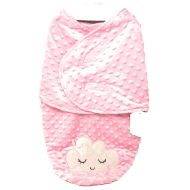 Kyle & Deena Candy Pink Cloud Polka Dot Imprinted Pattern Swaddle Baby Blanket | 3-6 Months