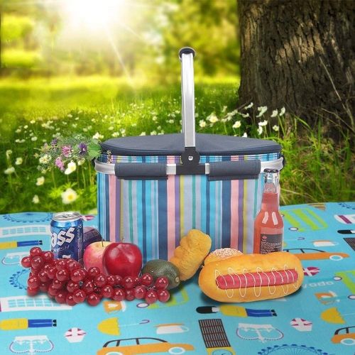  Kylinyyl Picnic Bag Picnic Basket - High Capacity Reusable Durable Grocery Shopping Bag - Heavy Duty Large Structured Tote