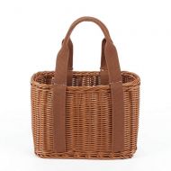 Kylinyyl Picnic Basket Wicker Hamper - Premium Set with Plates, Wine Glasses, Flatware and Napkins (Size : 38x18x23cm)