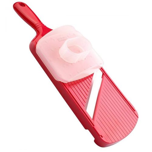  Kyocera Red Adjustable Ceramic Slicer with Hand Protector