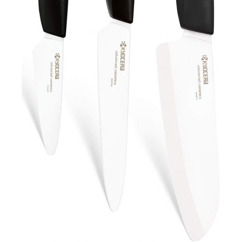  Kyocera Gen Messer WHBK 3er Set Keramikmesser, Keramik, Schwarz, 3-teiliges Messerset, 3
