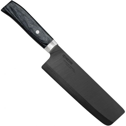  Kyocera Japan Keramik-Nakirimesser, Klingenlange 16 cm Messer, Holz, Edelstahl, schwarz, 29,2 x 5,4 x 1,8 cm