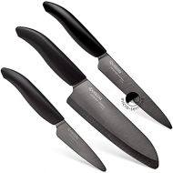 Kyocera Revolution 3pc ceramic knife set, 6, 5 and 3, Black