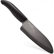 Kyocera Advanced Ceramic Revolution Series 5-1/2-inch Santoku Knife, Black Blade