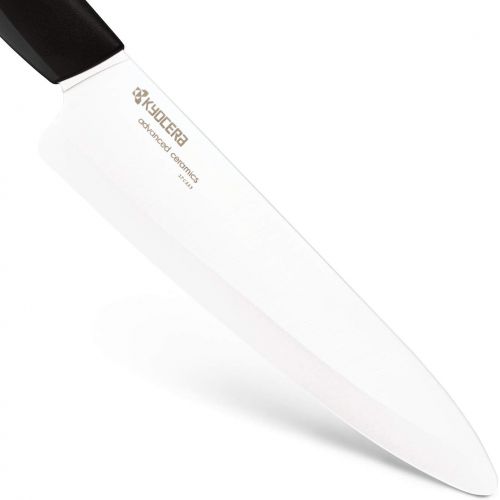  Kyocera Advanced Ceramic Revolution 4-piece Knife Set: Includes 7 Chefs Santoku, 5Santoku, 4.5 Utility & 3 Paring-black Handle W/ White Blades