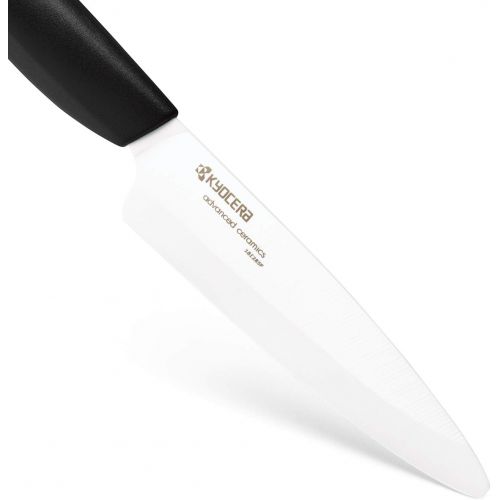  Kyocera Advanced Ceramic Revolution 4-piece Knife Set: Includes 7 Chefs Santoku, 5Santoku, 4.5 Utility & 3 Paring-black Handle W/ White Blades