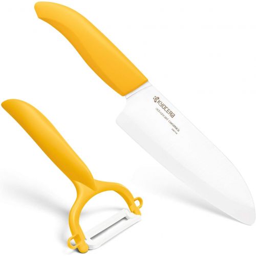  Kyocera Revolution Ceramic Knife and Peeler, 5.5 inch, Yellow