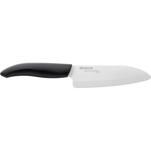  Kyocera Advanced Ceramic Revolution Series 5-1/2-inch Santoku Knife and Y Peeler Set, Black