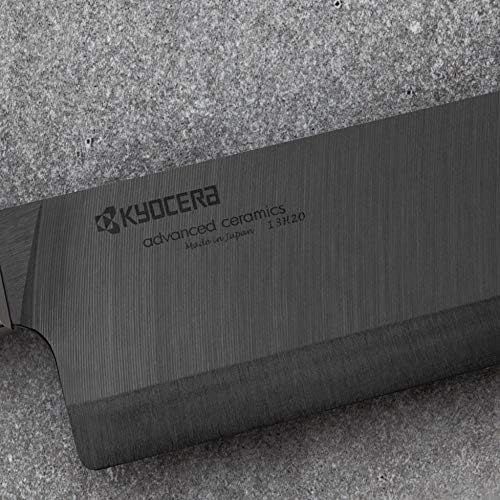  Kyocera Advanced Ceramic LTD Series Nakiri Knife with Handcrafted Pakka Wood Handle, 6-Inch, Black Blade