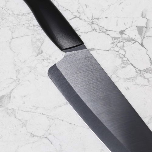  [아마존베스트]Kyocera FK-3PC-BKBK Ceramic Advanced Knife Set, 5.5 4.5 3, Black Handle With Black Blade