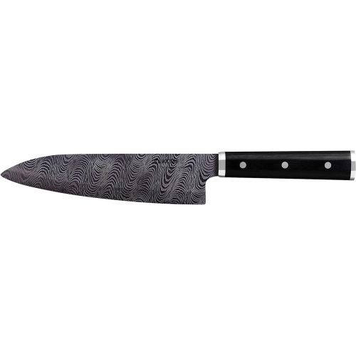  Kyocera KTN-180-HIP Advanced Ceramic Premier Elite Series Knife with Pakka Wood Handle Blade, 7 Chef, Black