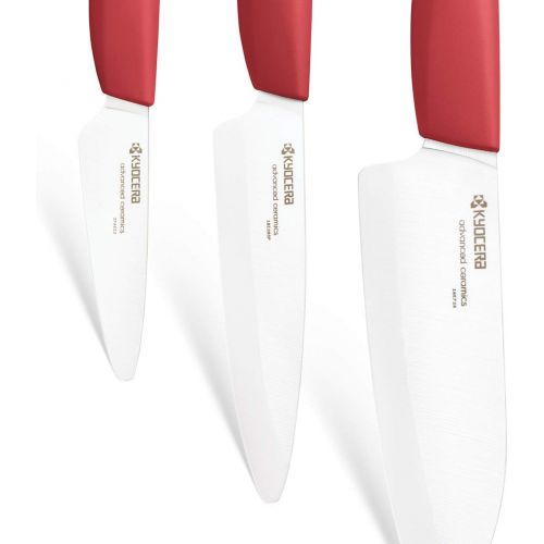  Kyocera FK-3PC-BKBK Ceramic Advanced Knife Set, 5.5 4.5 3, Black Handle With Black Blade