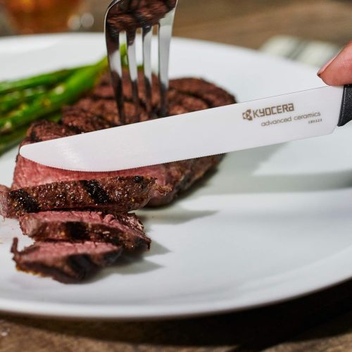  Kyocera SK-4PC Advanced Ceramic Steak Knife Set, One Size, WhiteBlack