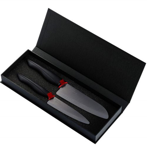  Kyocera Innovation Series 2Piece Ceramic Knife Gift Set, Black Handle, Black Blade