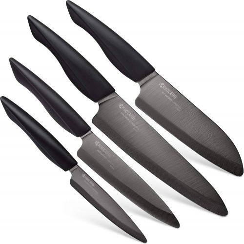  Kyocera Innovation Series 2Piece Ceramic Knife Gift Set, Black Handle, Black Blade