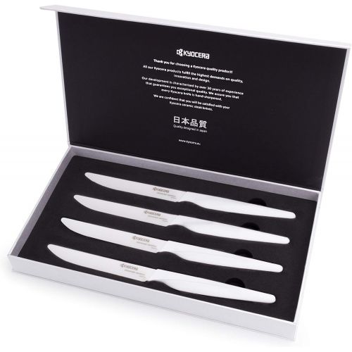  Kyocera SK-4PC Advanced Ceramic Steak Knife Set, One Size, BlackBlack