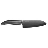 Kyocera Advanced Ceramic Revolution Series 5-1/2-inch Santoku Knife, Black Blade