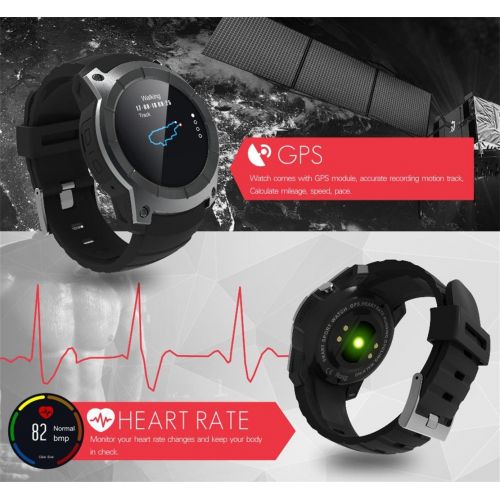  L@YC New S958 Smart Watch Color Screen SIM Card Slot TF Card Heart Rate Monitoring Multiple Motion Modes GPS Professional Sports Watch for Android4.4 and IOS8.0