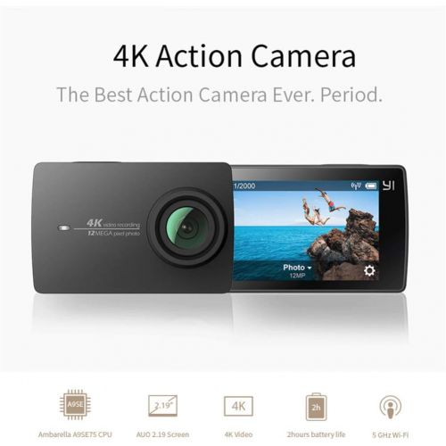  Rechargeable 4K Motion Camera with 3-Axis Accelerometer and 2.19-Inch LCD Touchscreen, Bluetooth, Voice Control, High Performing Cooling System