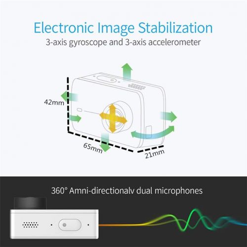  Rechargeable 4K Motion Camera with 3-Axis Accelerometer and 2.19-Inch LCD Touchscreen, Bluetooth, Voice Control, High Performing Cooling System