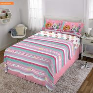L Mikash New Soft Kids Bedding Soft Microfiber Sheet Set, Full Size 4 Piece Pack, Pink/White Girls Design | Style 84598058