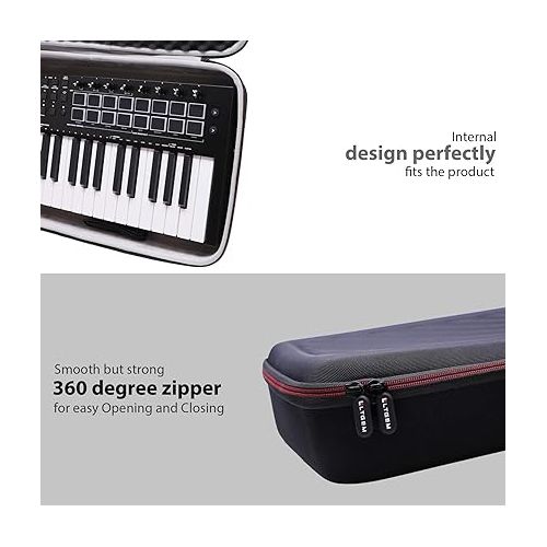  LTGEM EVA Hard Case for M-Audio Oxygen Pro 25 ? 25 Key USB MIDI Keyboard Controller - Protective Carrying Storage Bag (Sale Case Only)
