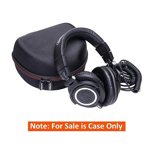  Headphone Case for Audio-Technica ATH-M30X / ATH-M50X / ATH-M40X / ATH-M50xBT2 / ATH-M50xBT2DS Headphones - Hard Travel Carrying Protective Storage Bag(Black+Grey)