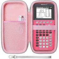 LTGEM EVA Hard Case Compatible with Texas Instruments TI-84 Plus CE/TI-84 Plus/TI-Nspire CX II CAS/TI-Nspire CX II/TI-83 Plus/TI-89 Titanium/TI-85 / TI-89 Color Graphing Calculator, Pink
