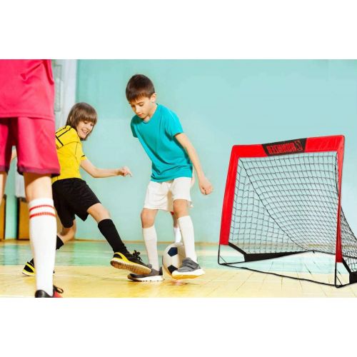  L RUNNZER Portable Soccer Goal, Pop Up Soccer Goal Net for Backyard, Set of 2