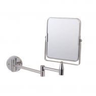 L-San Wall Mounted Makeup Mirror Swivel, 7 Square 2X Magnification Double Sided Mirrors Bathroom Vanity Mirror Home Extendable Make Up Mirror