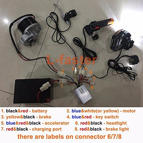  L-faster 350W New Arrival Electric Geared Motor Bike Installation Kit for Electric Motor Kit Variable Multi Speed Derailleur Bicycle Electrical Installation Kit