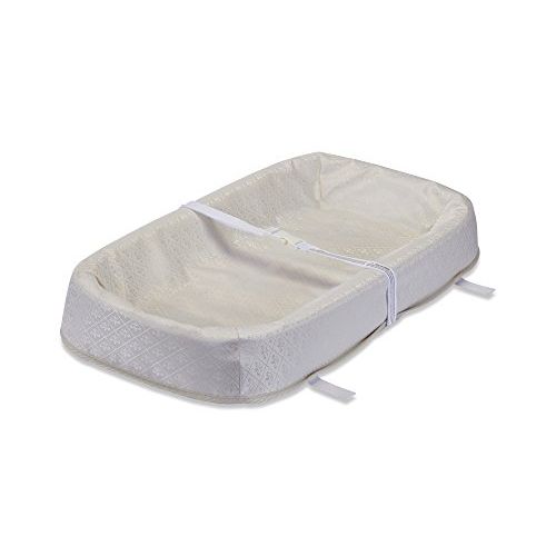  L.A. Baby LA Baby 4 Sided Changing Pad with Organic Layer, 30 - Made in USA. Easy to Clean Waterproof Cover w/Non-Skid Bottom, Safety Strap, Fits All Standard Changing Tables for Best Infant