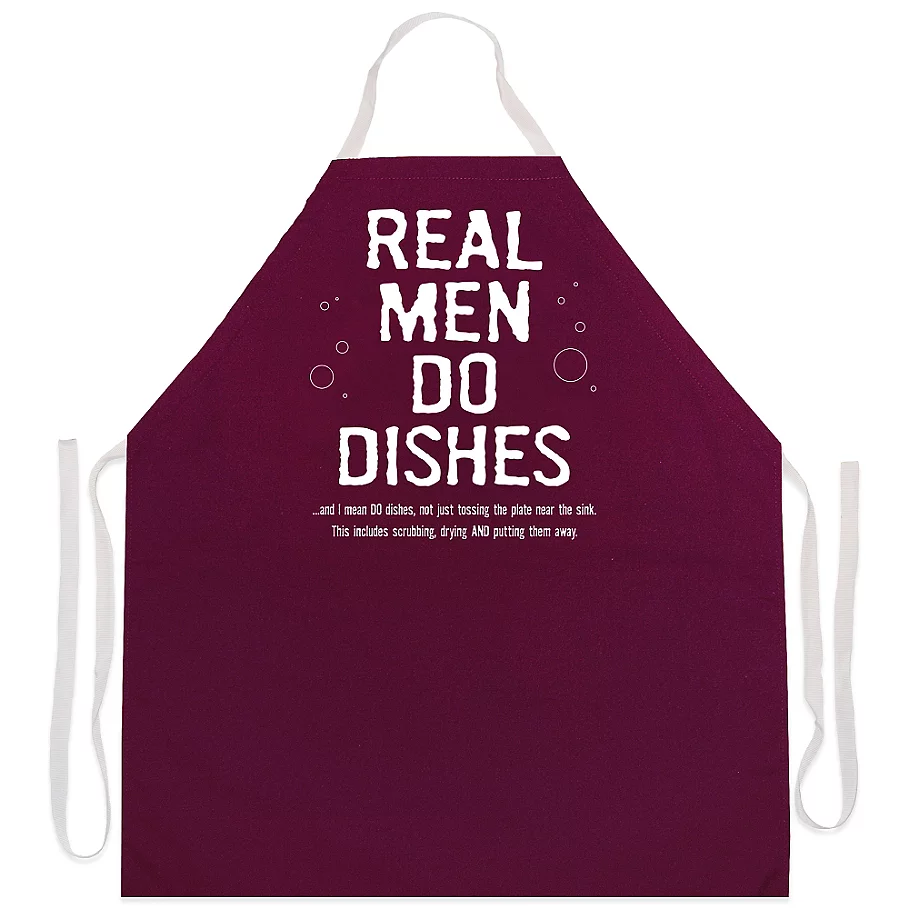 L.A. Imprints Real Men Do Dishes Novelty Apron in Maroon