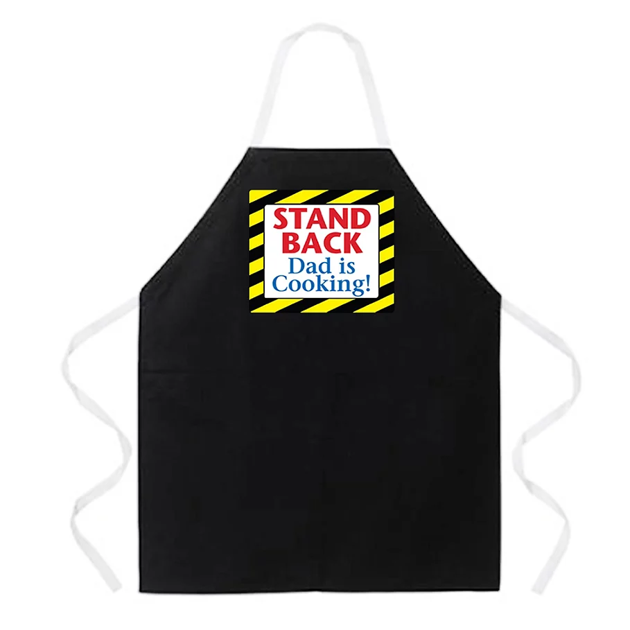  L.A. Imprints Stand Back - Dad is Cooking Novelty Apron in Black