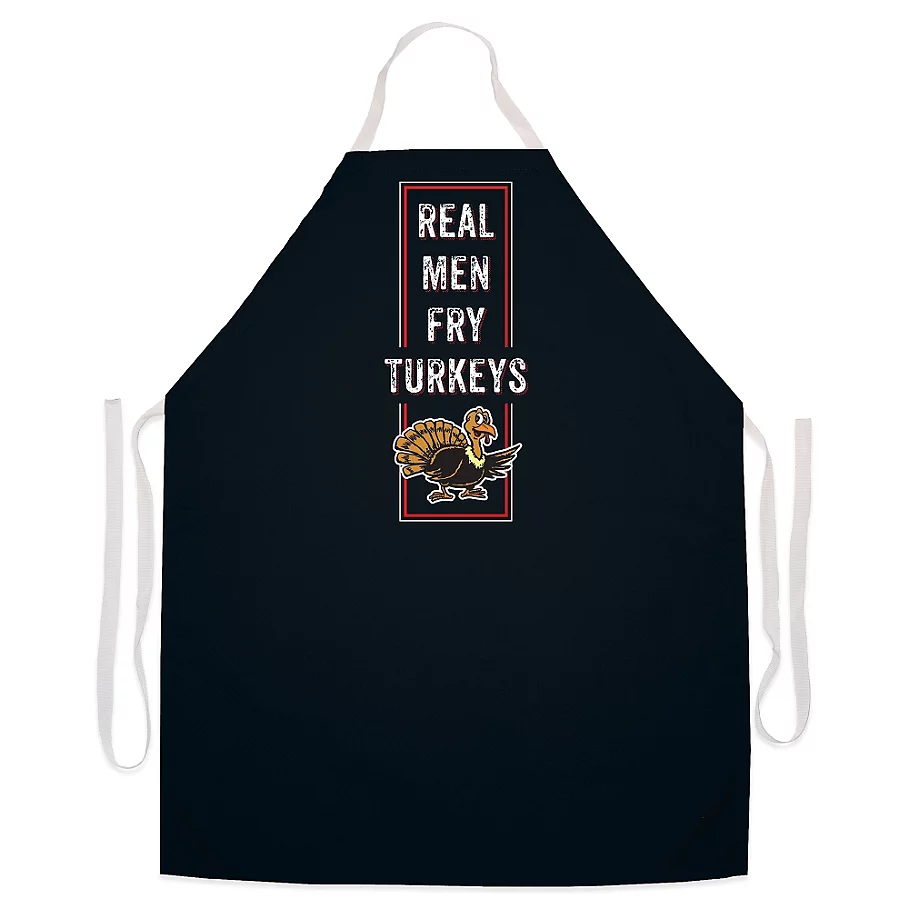 L.A. Imprints Real Men Fry Turkeys Novelty Apron in Black